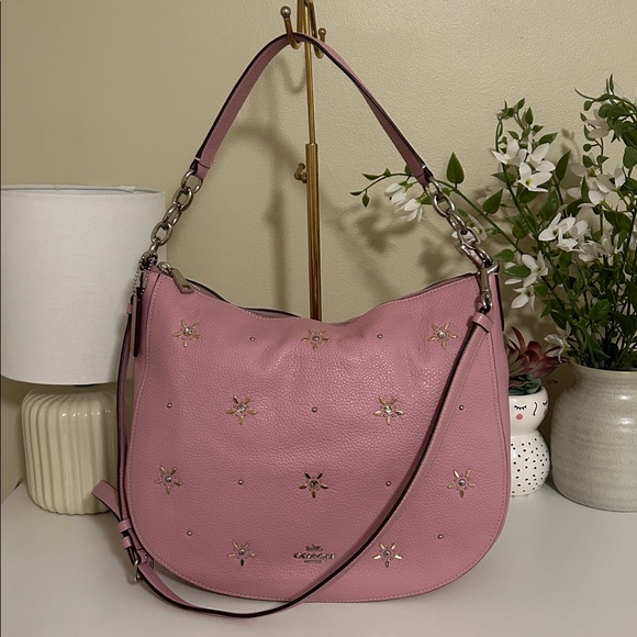 Coach Elle Studded Hobo in Tulip Pale Orchid NWOT - Picture 1 of 10
